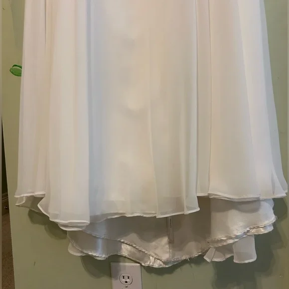 TONY BOWLS TB11670 IVORY | size 4 | two piece beaded lace white prom dress - Picture 11 of 15